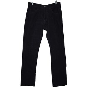 BALLIN True Khaki Mens Black Pima Cotton Comfort Stretch Corduroy Pants 32